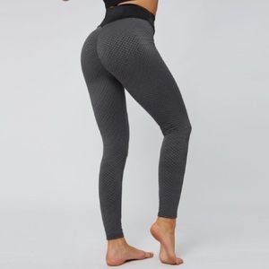 Scrunch Butt “TikTok” Leggings -Charcoal Honeycomb